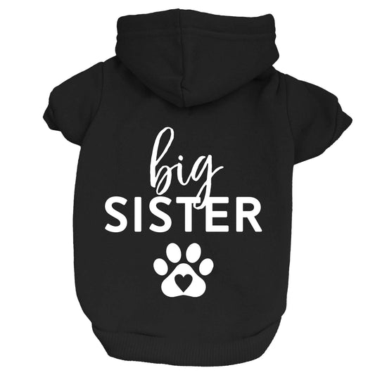 Big Sister Heart Paw Dog Hoodie