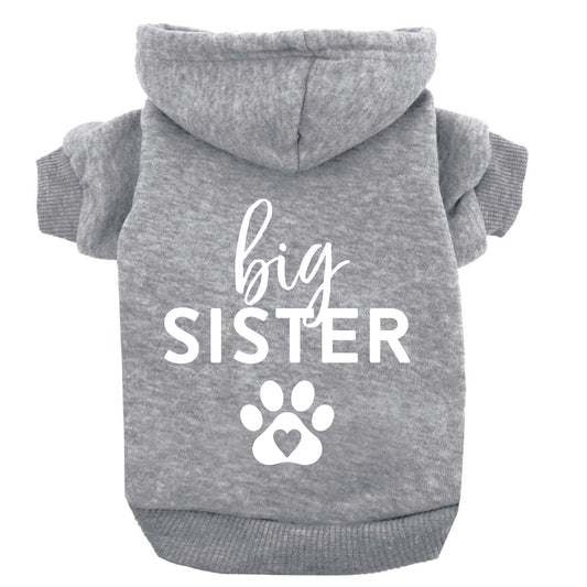 Big Sister Heart Paw Dog Hoodie