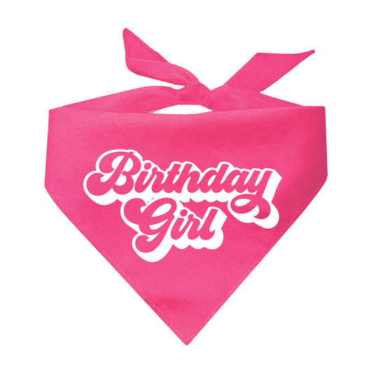 Birthday Girl Retro Triangle Dog Bandana