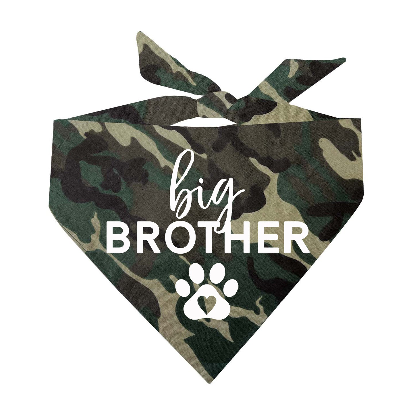 Big Brother Heart Paw Triangle Dog Bandana