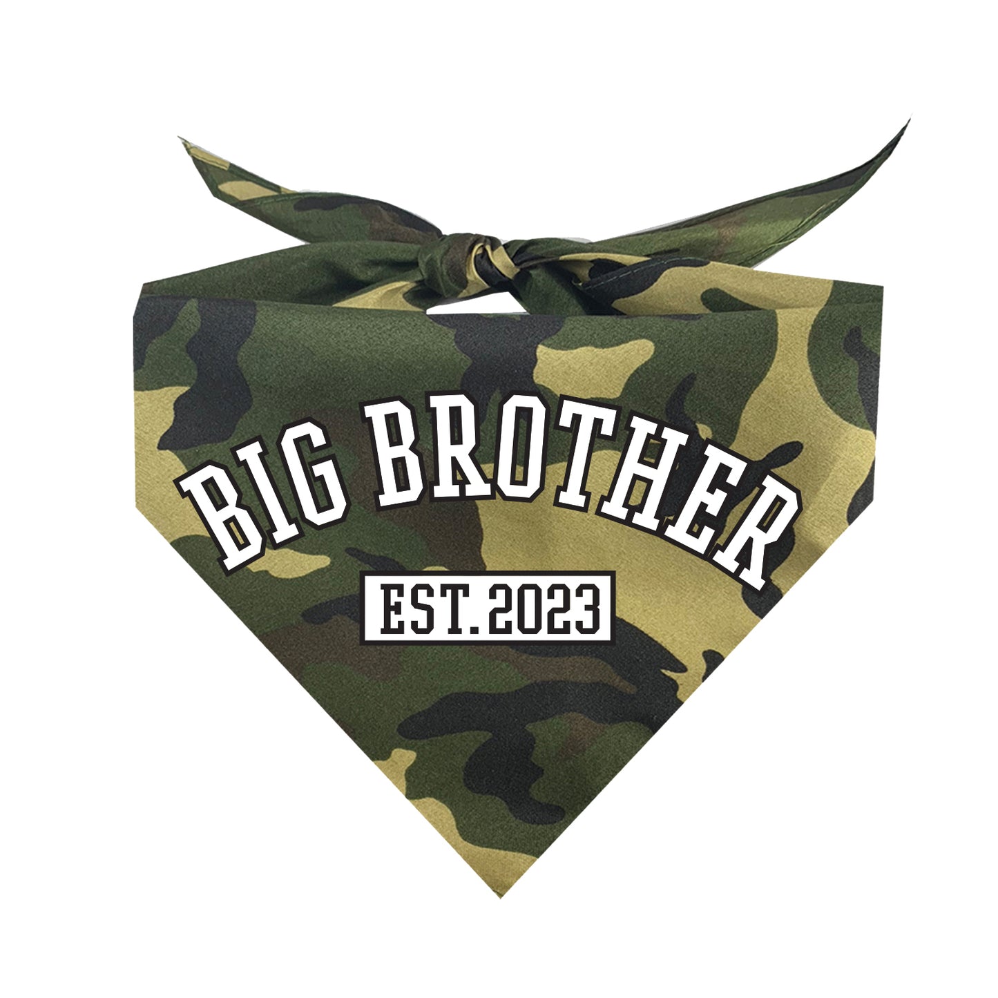 Big Brother Est. 2023 Established Gender Reveal Triangle Dog Bandana