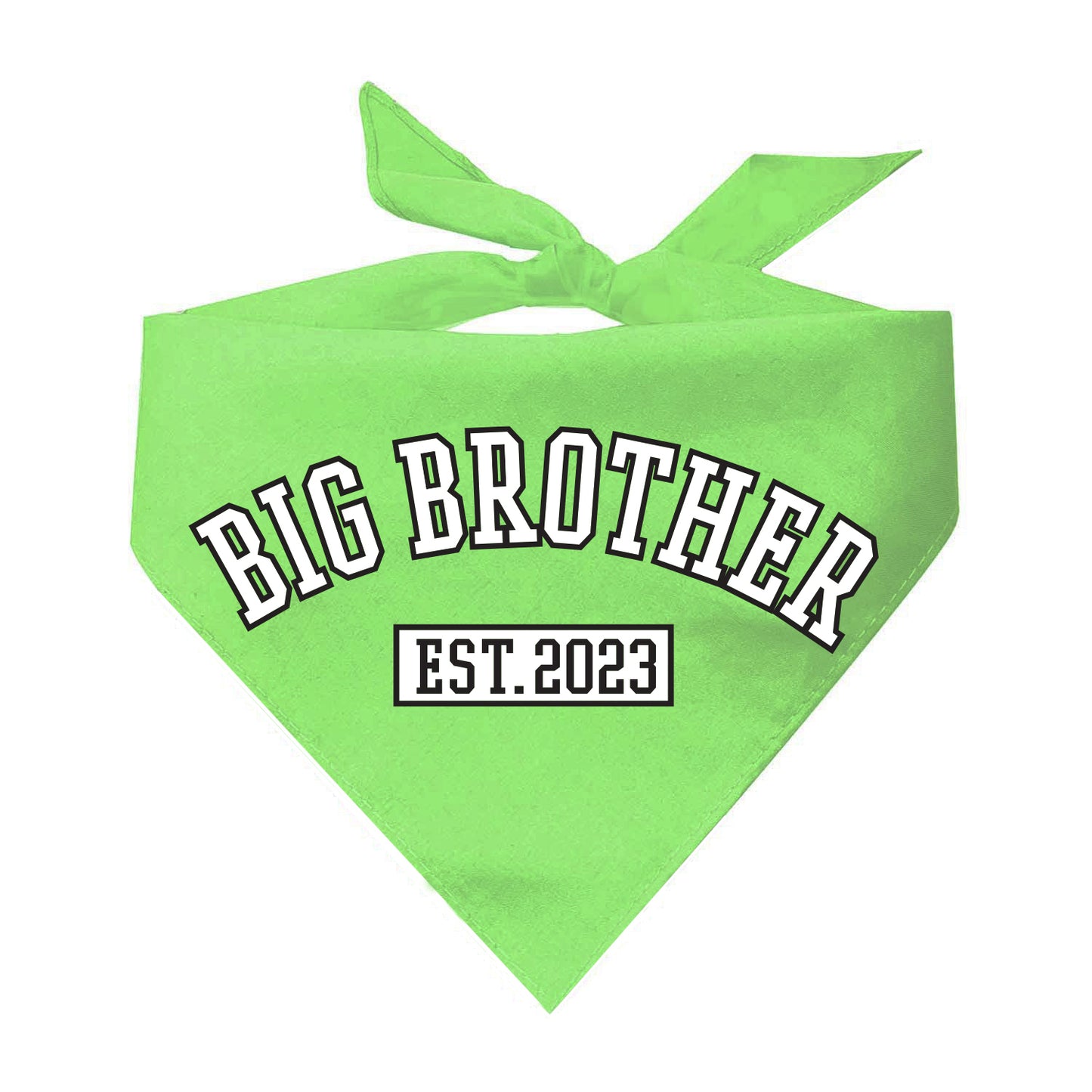 Big Brother Est. 2023 Established Gender Reveal Triangle Dog Bandana