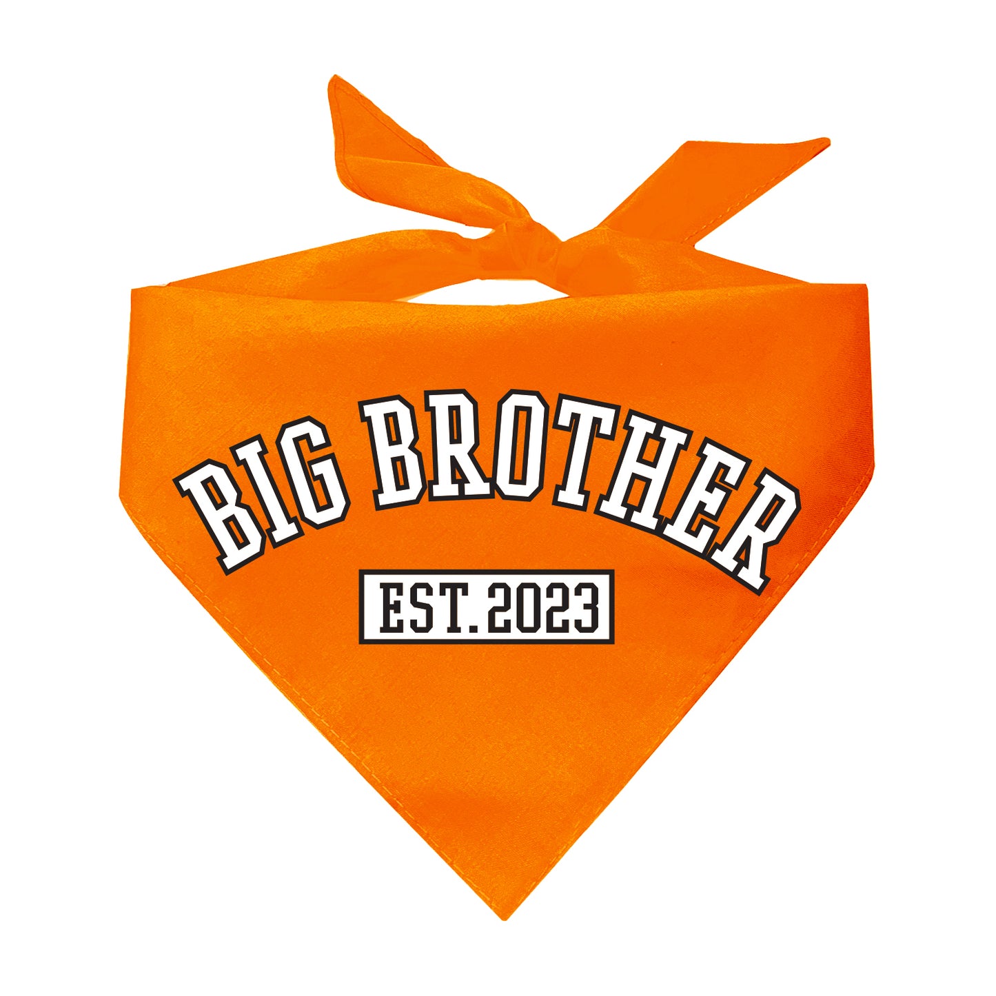 Big Brother Est. 2023 Established Gender Reveal Triangle Dog Bandana