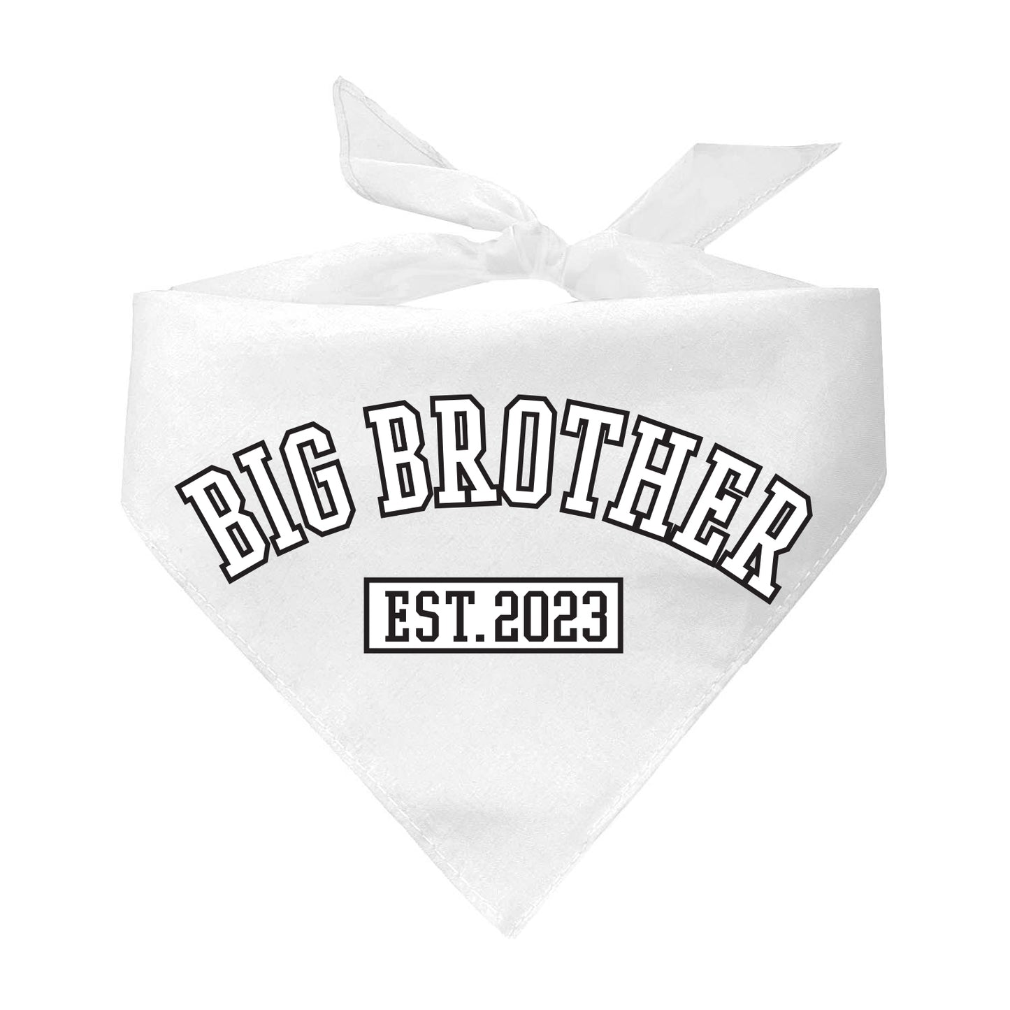 Big Brother Est. 2023 Established Gender Reveal Triangle Dog Bandana