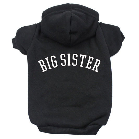 Big Sister (B&W) Dog Hoodie