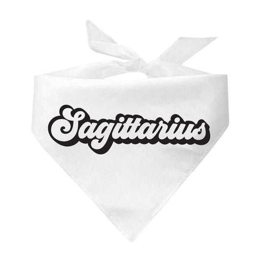 Sagittarius Zodiac Retro Style Horoscope Triangle Dog Bandana