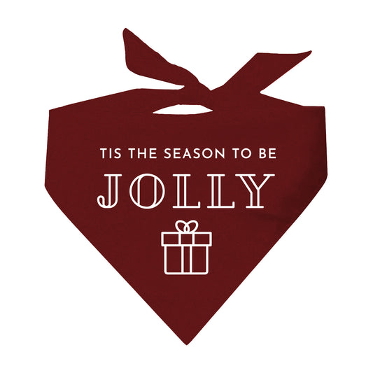 Tis' The Season To Be Jolly Holiday Xmas Triangle Dog Bandana